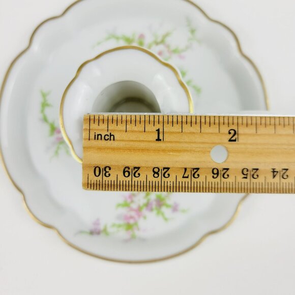 Vintage Haviland France Handled Candle Holder, Rosalinde Pink Floral & Gold Trim - Picture 10 of 11